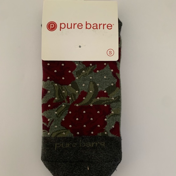 Pure Barre Sticky Socks - Savvy/Small/Formation - Burgandy Gray Green [Small] - Picture 1 of 4
